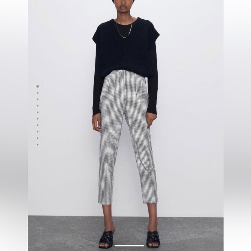 ZARA high waisted plaid pants - size small